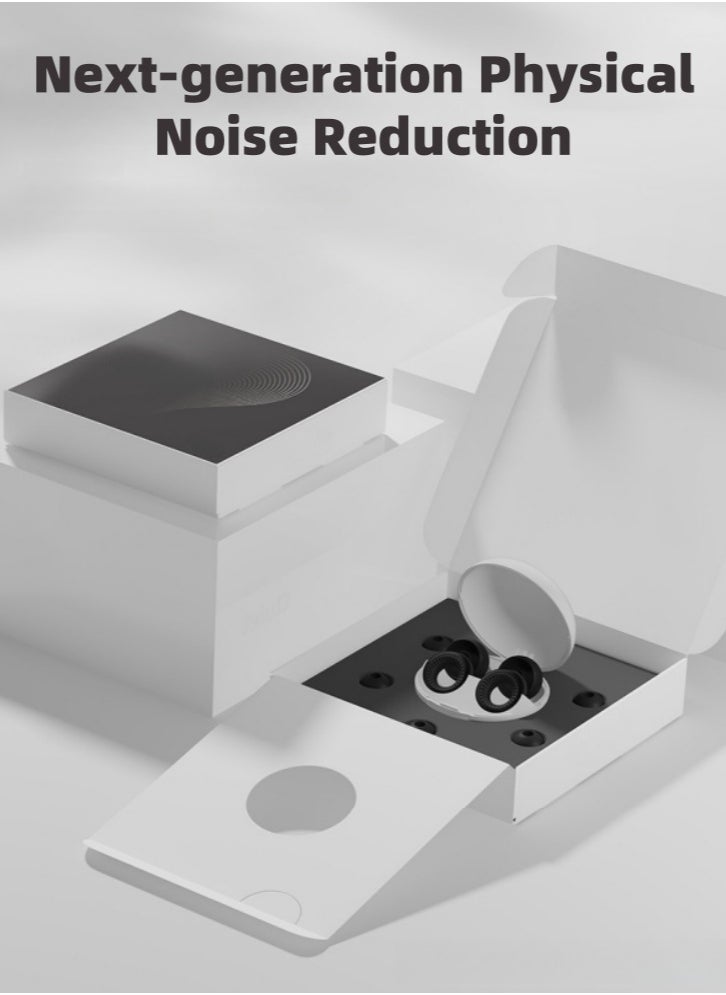 Lullaxx Loop Earplugs for Sleeping, Soft Reusable Hearing Protection in Silicone Ear Plugs with 8 Ear Tips in XS/S/M/L and Storage Case, for Sleep, Noise Sensitivity, Deep Focus, Travel - Black