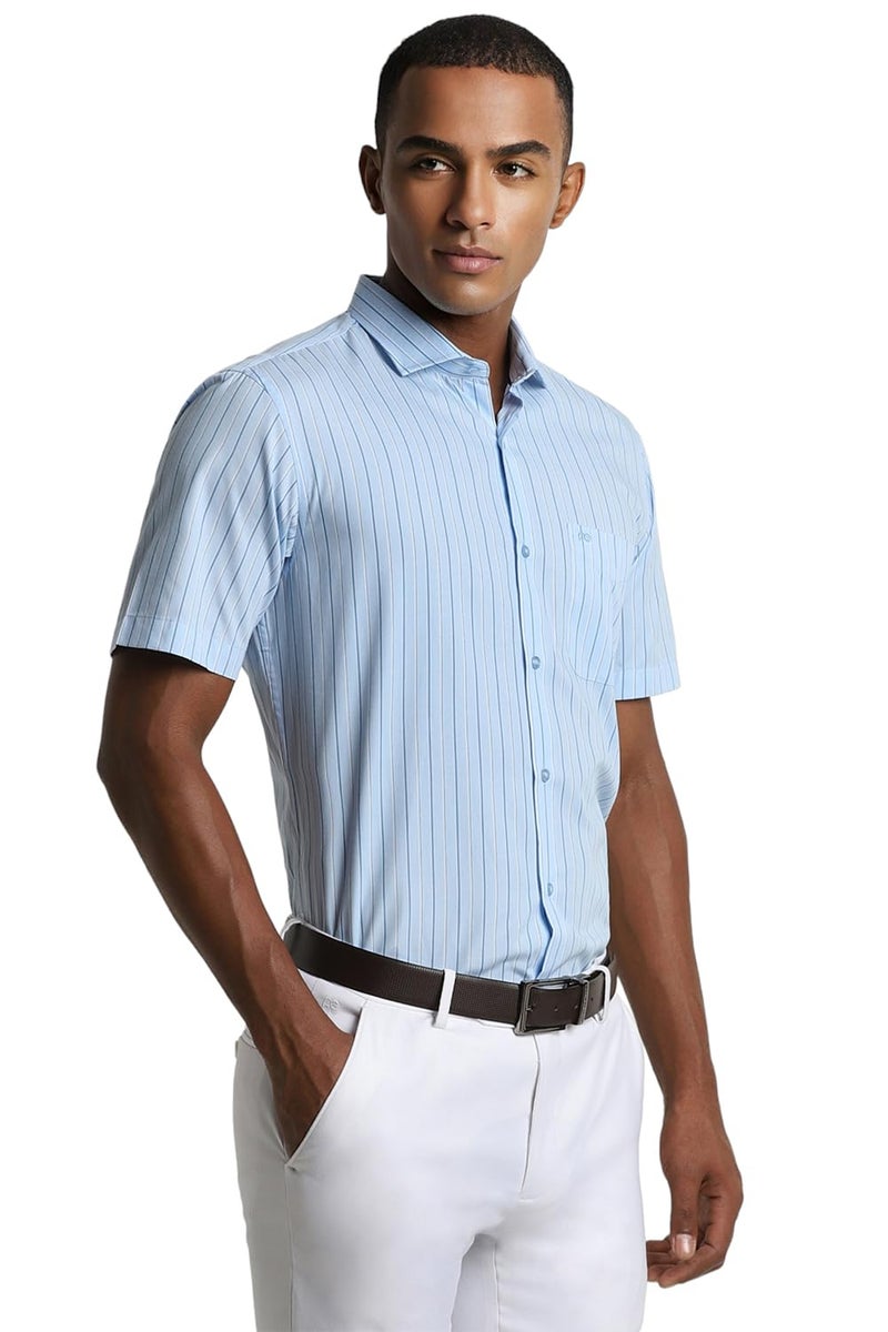 Peter England Men's Polycotton Regular Fit Shirt (PESHWNUPM66336_Blue, 39 - Image 2