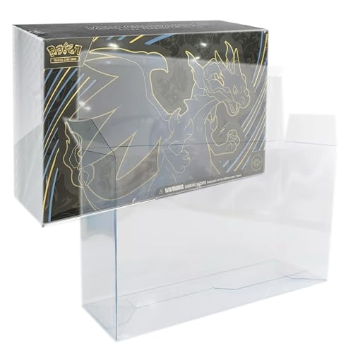 EVORETRO Thick Display Case Protectors for Pokemon 151 UPC Mega Charizard EX Ultra Premium Collection Box New Charizard Playmat UPC 050mm CrystalClear PET UltraPremium Box Protectors 2Pack - Image 1