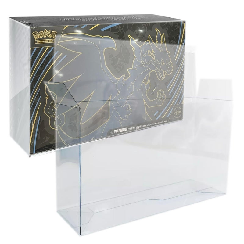 EVORETRO Thick Display Case Protectors for Pokemon 151 UPC Mega Charizard EX Ultra Premium Collection Box New Charizard Playmat UPC 050mm CrystalClear PET UltraPremium Box Protectors 2Pack - Image 2