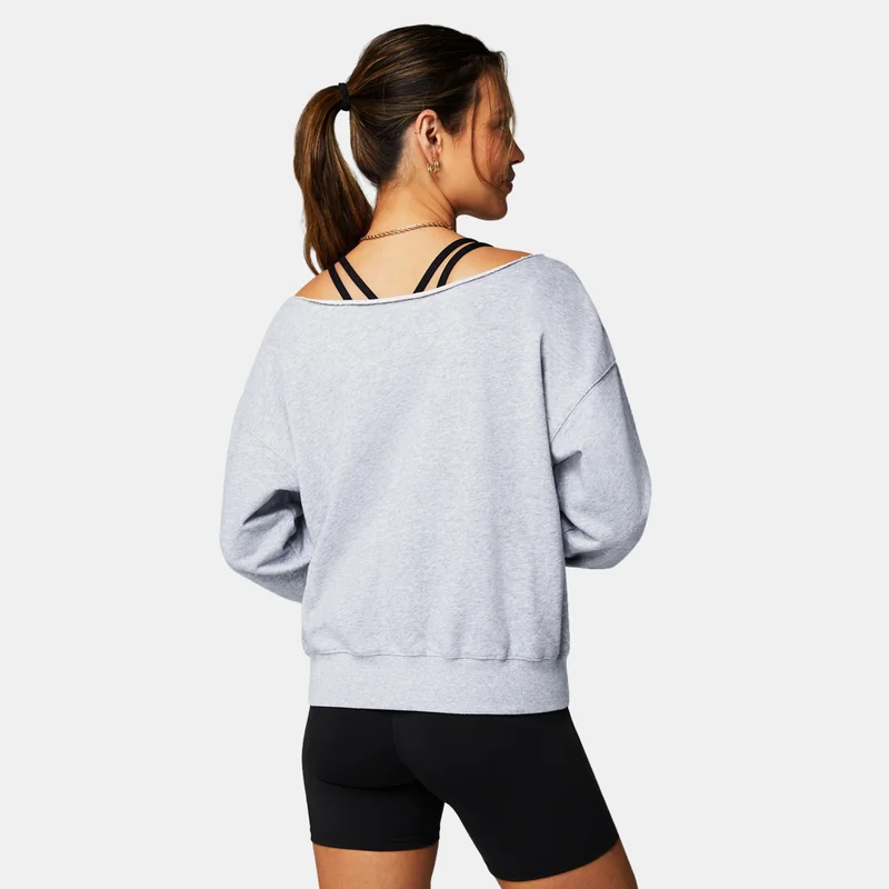 Fabletics Women's Year Round Terry Off-Shoulder Sweatshirt