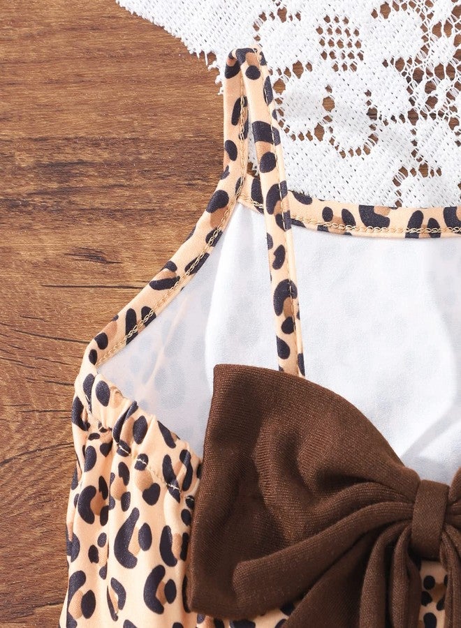 NUBEEHOHO Baby Girls Leopard Print Summer Dress Casual Bowknot Vacation Sundress Toddler Sleeveless Holiday Dress 1-7T(1308-2T) - Image 2