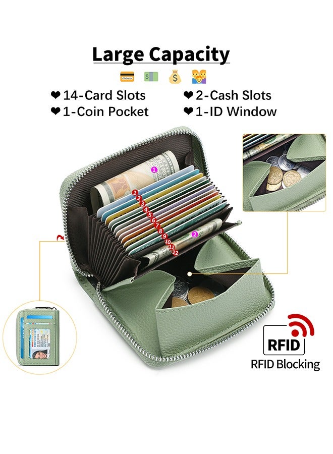 سينديفن حامل بطاقات منظم للنساء مصنوع من الجلد الأصلي، مقاوم لتقنية تحديد الهوية بموجات الراديو (RFID)، ومحفظة جواز سفر، وحافظة بطاقات عمل، وتصميم آمن متعدد الجيوب - Image 4