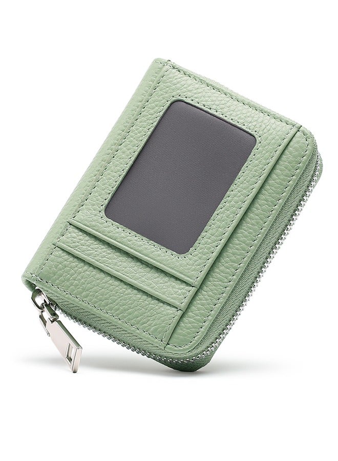 سينديفن حامل بطاقات منظم للنساء مصنوع من الجلد الأصلي، مقاوم لتقنية تحديد الهوية بموجات الراديو (RFID)، ومحفظة جواز سفر، وحافظة بطاقات عمل، وتصميم آمن متعدد الجيوب - Image 1