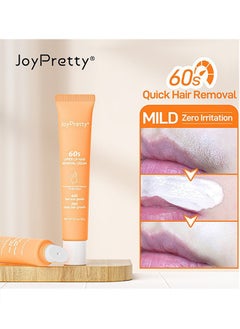 JoyPretty 60s Upper Lip Hair Removal Cream,Hair Removal Cream for Upper Lip Face & Chin Fast & Gentle with 30X Delay Hair Growth Moisturizing Hair Removal with Almond Oil & Aloe Vera Extract 20g  - Image 1