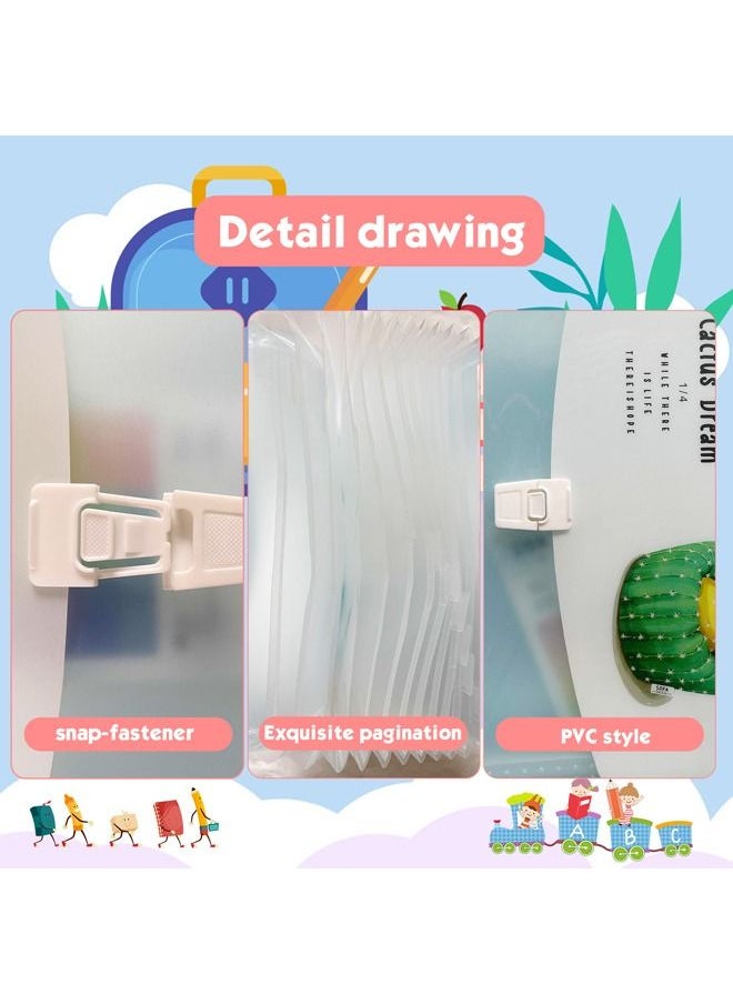 XIANGYU - 4pcs Portable File Folders Document Holder A4 File Organizer 12 Pockets-Handle - Image 1
