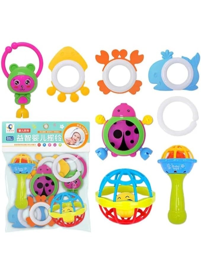 Whynot Baby Teething Toys Set – 8 Safe & Colorful Rattles and Teethers for 1–12 Months - Image 1
