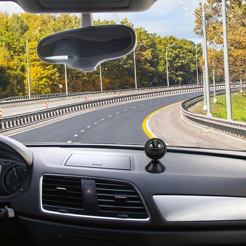 Universal Car Compass Ball With Dash Mount For Vehicle Navigation High Precision Travel Compass Suitable For Trucks Camping And Outdoor Use Black - Image 4