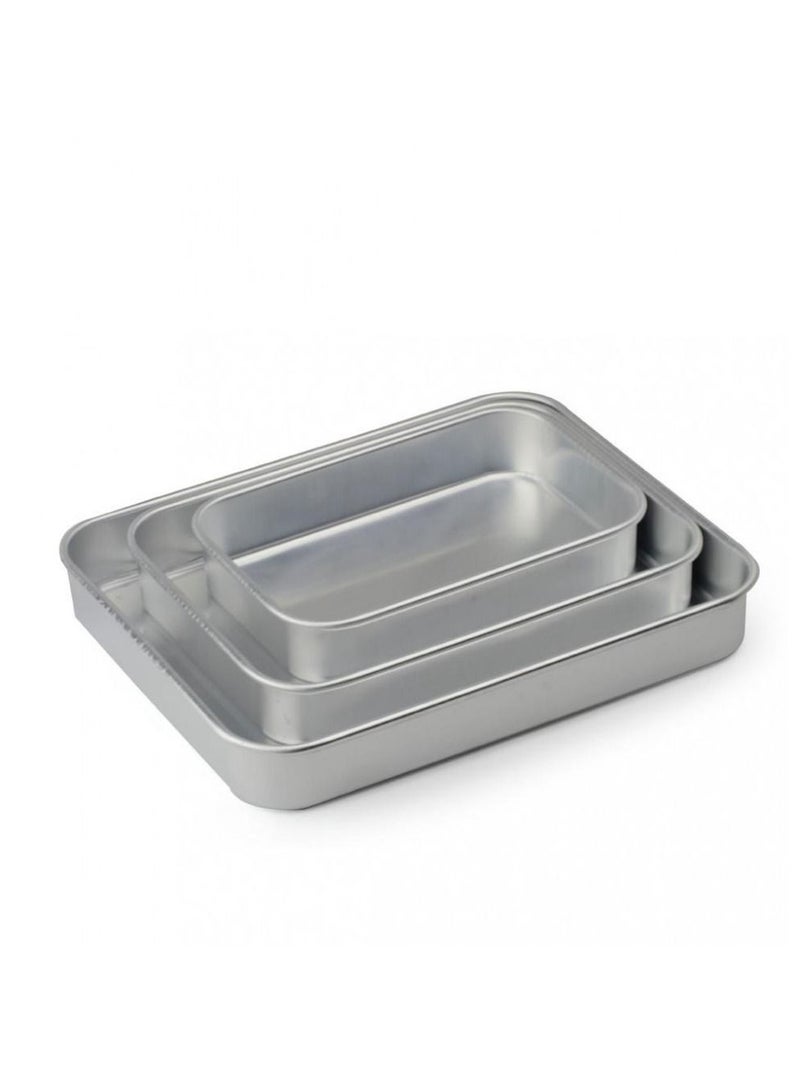 Three-piece aluminum cake pan set