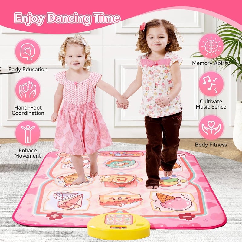 Dance Mat Toys, Electronic Dance Pad for Kids, Toddlers Dancing Game Pad with Adjustable Volume, Built-in Music, Different Game Modes, Musical Mat First Birthday Gifts for Girls - Image 5
