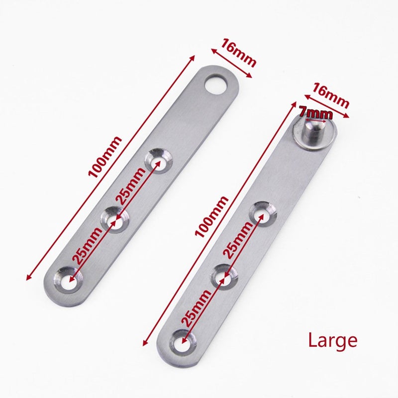 DEEKOUDT 4 Piece Stainless Steel 360 Degree Rotating Concealed Hinges, Door Pivot Hinges Stainless Steel Drawer Window Door Fittings for Door Cabinets Cabinet (Large) - Image 2