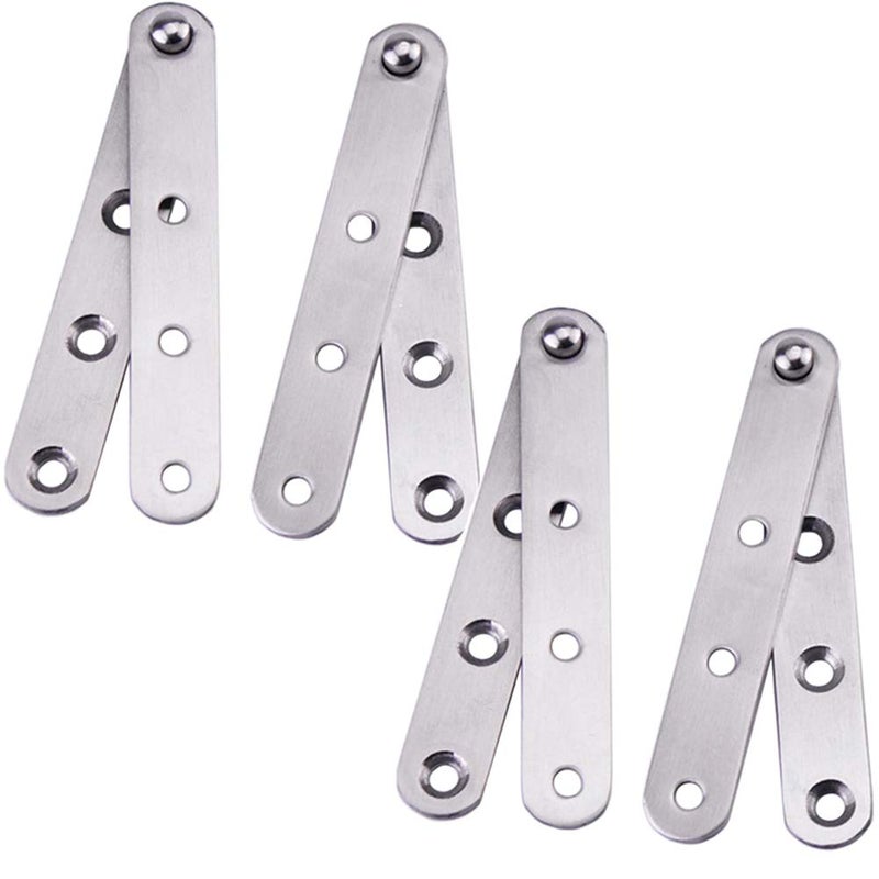 DEEKOUDT 4 Piece Stainless Steel 360 Degree Rotating Concealed Hinges, Door Pivot Hinges Stainless Steel Drawer Window Door Fittings for Door Cabinets Cabinet (Large) - Image 1
