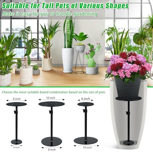 UYEDUJZ Adjustable Plant Risers for Inside Pots, 11-20" Rise Planter Insert Filler for Large Pots, Plant Lift Inserts Pot Risers for Indoor Outdoor Tall Taper Planter Container (6" 8" 10" Base Top, Set of 2) - Image 3