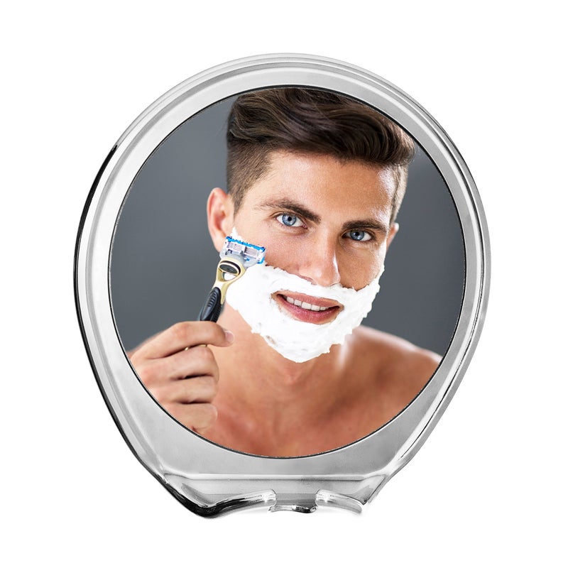 JiBen Fogless Shower Mirror with Power Locking Suction Cup, Built-in Razor Hook and 360 Degree Rotating Adjustable Arm, Personal Fog Free Bathroom Shaving Mirror (Chrome) - Image 2