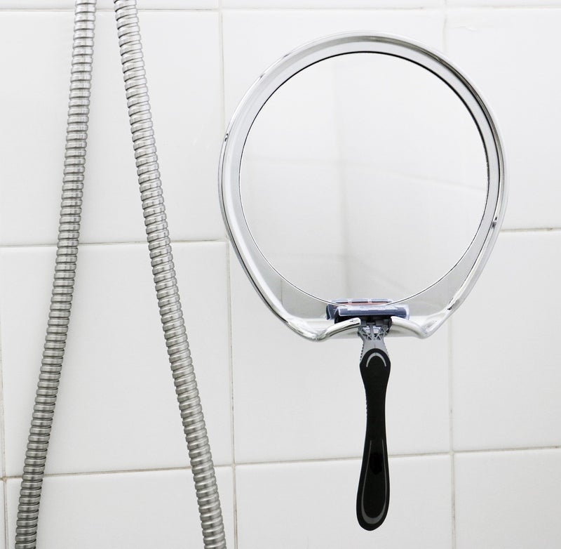 JiBen Fogless Shower Mirror with Power Locking Suction Cup, Built-in Razor Hook and 360 Degree Rotating Adjustable Arm, Personal Fog Free Bathroom Shaving Mirror (Chrome) - Image 5