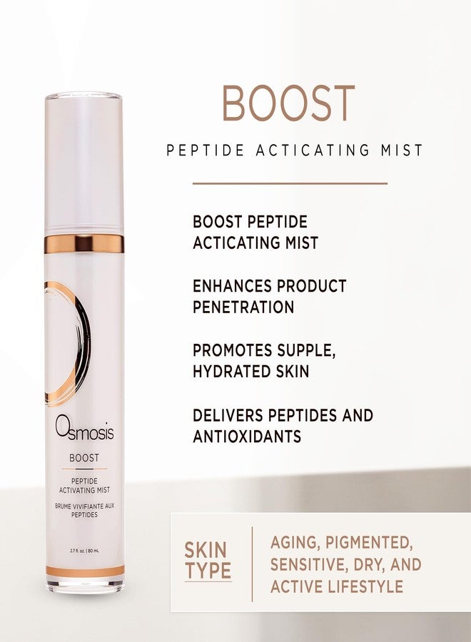 OSMOSIS BOOST Peptide Activating Hydrating Facial Mist with Hyaluronic Acid for Aging, Pigmented, Sensitive and Dry Skin, 2.7 Fl Oz - Image 2