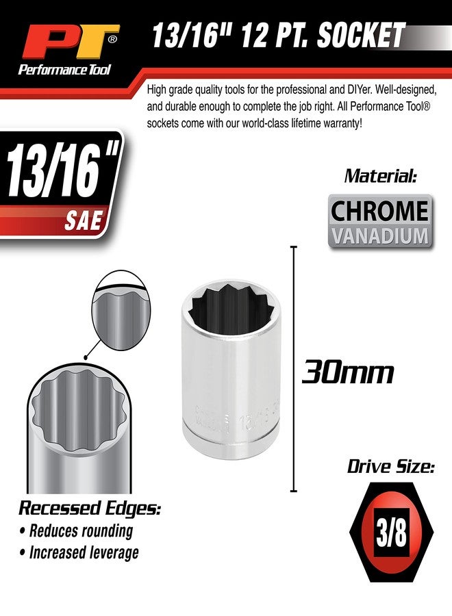 Performance Tool W38526 3/8-Inch ive 12-Point Socket, 13/16 - Image 2