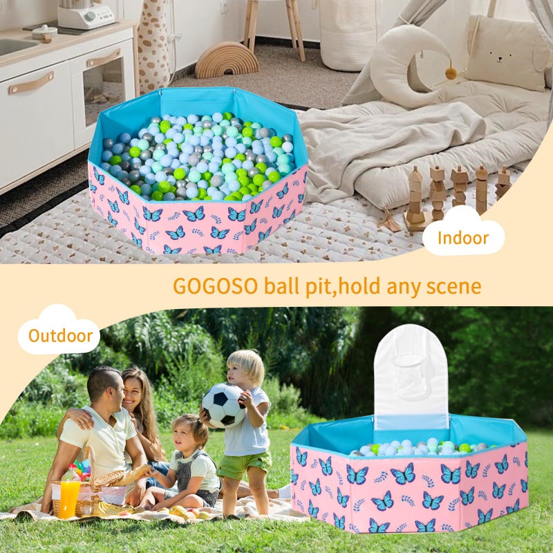 Gogoso Foldable Ball Pit for Kids, Big White Ballpits for Toddlers Blow up Indoor and Outdoor Playtent for Dogs Cats, Easy to Assemble and Store (Balls Not Included) - Image 5