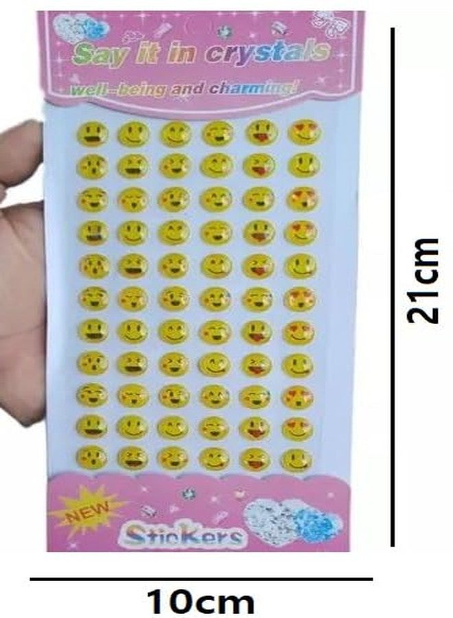 Laxmi Collection 10 Sheet Crystal Stone Plastic Stickers Art & Craft Birthday Return Gifts for Kids in Bulk Pinata Filler Multi-Color (Pack of 10) - Image 2
