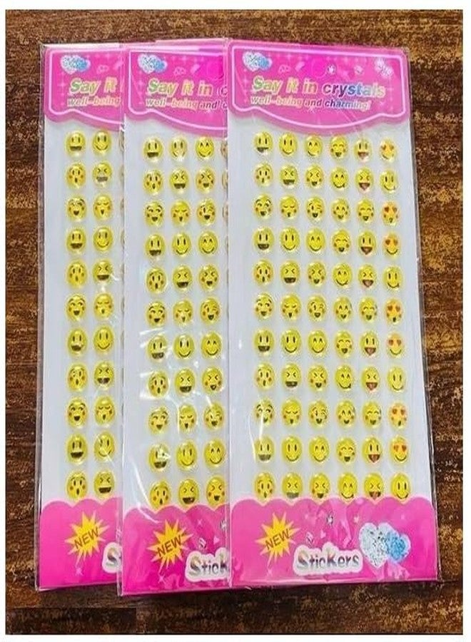 Laxmi Collection 10 Sheet Crystal Stone Plastic Stickers Art & Craft Birthday Return Gifts for Kids in Bulk Pinata Filler Multi-Color (Pack of 10) - Image 1