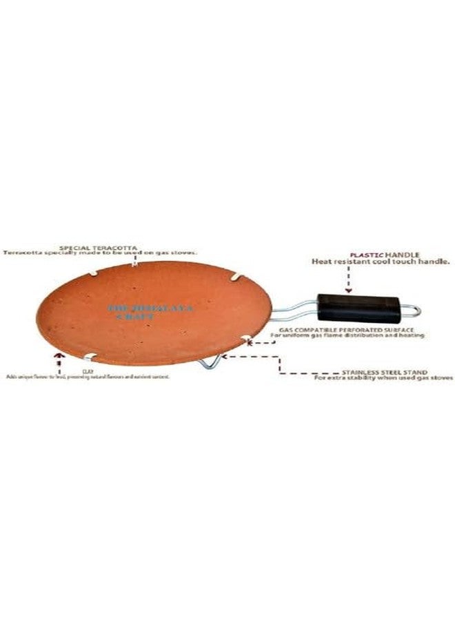 Keshika Tawa with Stand | Mitti Ke Tawa | Handmade Terracotta Clay Tawa for Making/Cooking Roti & Chapati 1 - Image 5