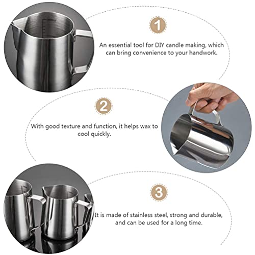 AURA DECOR AuraDecor Candle Making Kit Includes 1 Wax Pouring Kettle (800ml),1/2 Kg Soy Wax, 20 Wick (3 inch),1 Glue Stick, 1 Stirring Spoon & 2 Containers & 2 Wick Holders - Image 5