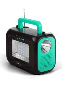 Impex Multifunctional Portable Power Station With 12000mAh Li-Iron Battery, 6V 8W Solar Panel, 5W High-Power Torch, FM Radio, MP3, Bluetooth Speaker, 3*2W DC LED Bulbs, Adapter (IP 12001)  - Image 1
