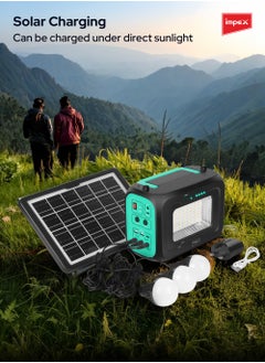 Impex Multifunctional Portable Power Station With 12000mAh Li-Iron Battery, 6V 8W Solar Panel, 5W High-Power Torch, FM Radio, MP3, Bluetooth Speaker, 3*2W DC LED Bulbs, Adapter (IP 12001)  - Image 5