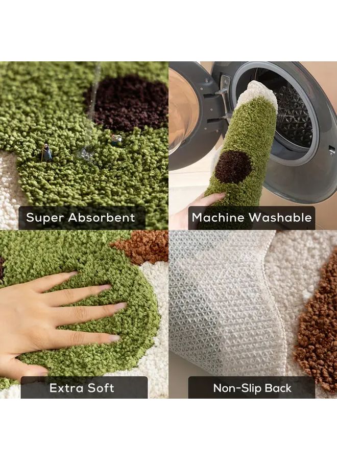 Flower Red Ultra Fiber Tufted Non Slip Bathroom Mat Quick Dry Shaggy Rug Machine Washable Soft Absorbent Floor Mat For Home Decor Doorway Shower 19.69x29.13 Inch - Image 4