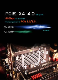 GLOTRENDS M.2 NVMe to PCIe 4.0 X4 Adapter with M.2 Heatsink for 2230/2242/2260/2280 M.2 NVMe SSD  - Image 2