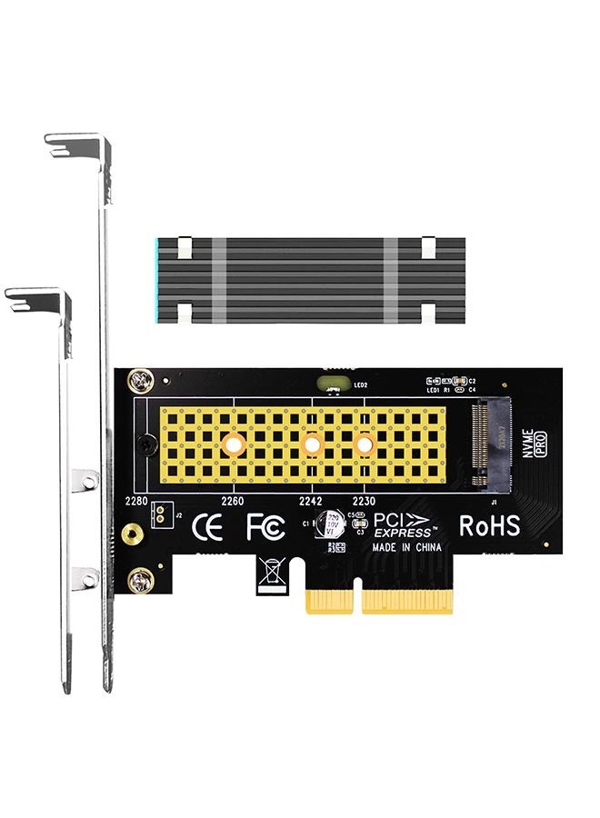 جلوتريدز Glotrends M 2 Nvme To Pcie 4 0 X4 Adapter With M 2 Heatsink pcie4.0x4
