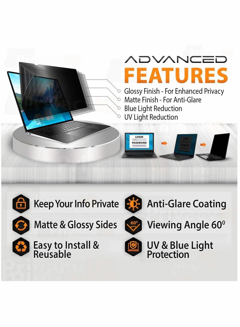 SYOSI Screen Filters, 15.6"" Inch (1 Pack) Laptop Privacy Screen-Filter for 16:9 Widescreen Display; 60 Degree Privacy, Advanced Anti-Glare, UV Light Reduction & Blue Light Filter - Image 5