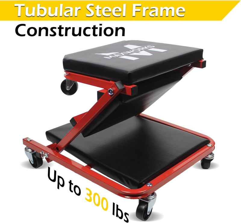 MaxWorks 50873 2 in 1 Mechanic Creeper - 36" Z-Creeper Seat with 300 lbs Capacity - Image 2