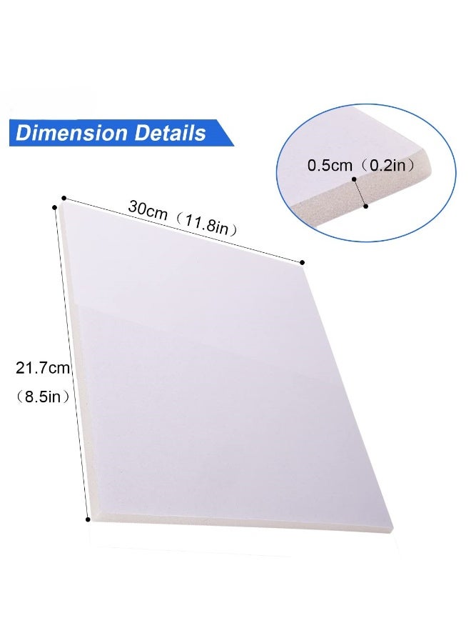 كرافت ماجيك عبوة من 20 لوحًا من الفوم مقاس A4 (21.7 × 30 سم)، ألواح فوم خفيفة الوزن بسمك 5 مم، لون أبيض، مناسبة للعروض التقديمية والمتاجر والمكاتب والمشاريع الفنية. - Image 2