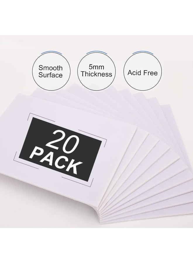كرافت ماجيك عبوة من 20 لوحًا من الفوم مقاس A4 (21.7 × 30 سم)، ألواح فوم خفيفة الوزن بسمك 5 مم، لون أبيض، مناسبة للعروض التقديمية والمتاجر والمكاتب والمشاريع الفنية. - Image 4
