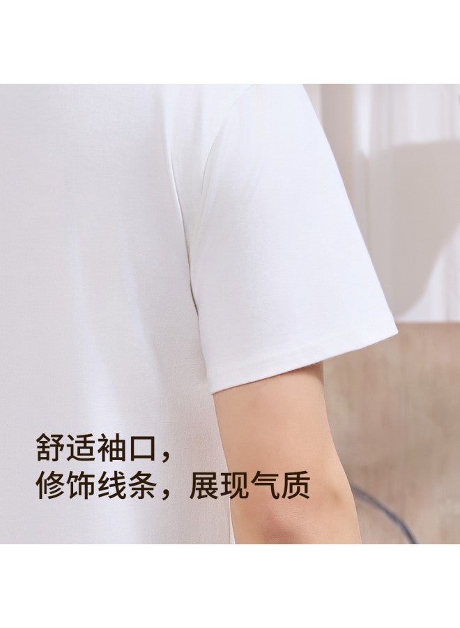 Fenton high-stretch Wearable Underwear T-shirt Round Neck Short-sleeve Sleepwear Base Layer Camisole - Image 5