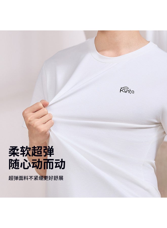 Fenton high-stretch Wearable Underwear T-shirt Round Neck Short-sleeve Sleepwear Base Layer Camisole - Image 4