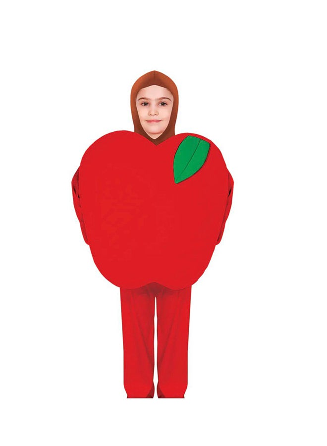 Toy Land Kids Apple Fruit Costume Set with Hood – Food Theme Fancy Dress Outfit for Boys & Girls of age 8 to 9 years - Image 2