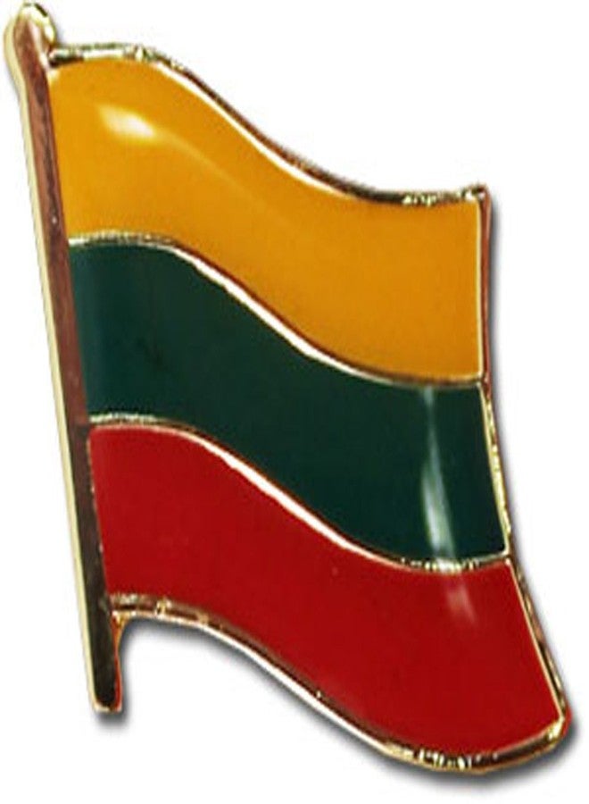 Flagline Lithuania Flag Die-struck Metal Single Lapel Pin with Butterfly Clasp Closure - Image 1