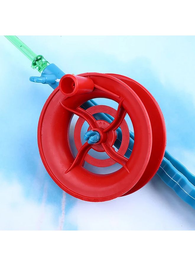 Portable Handheld Kite String Reel With Blue Handle 1pc Red Plastic Winding Wheel - Image 4