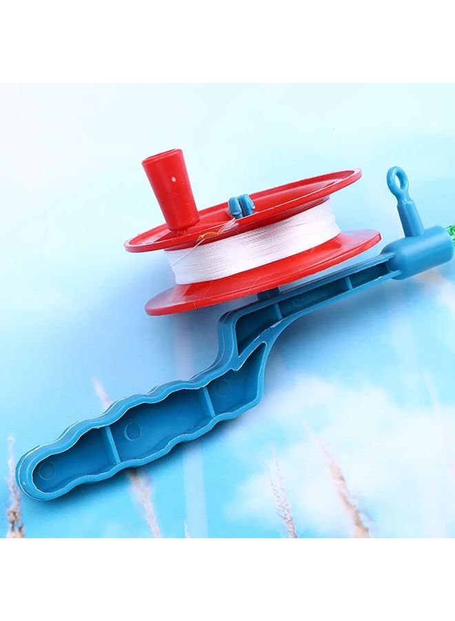 Portable Handheld Kite String Reel With Blue Handle 1pc Red Plastic Winding Wheel - Image 1