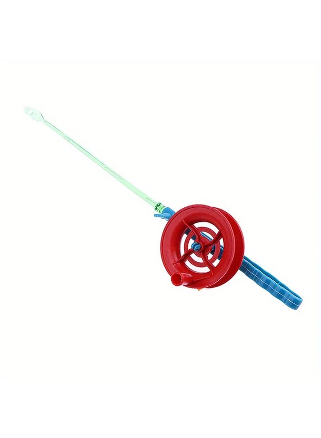 Portable Handheld Kite String Reel With Blue Handle 1pc Red Plastic Winding Wheel - Image 2