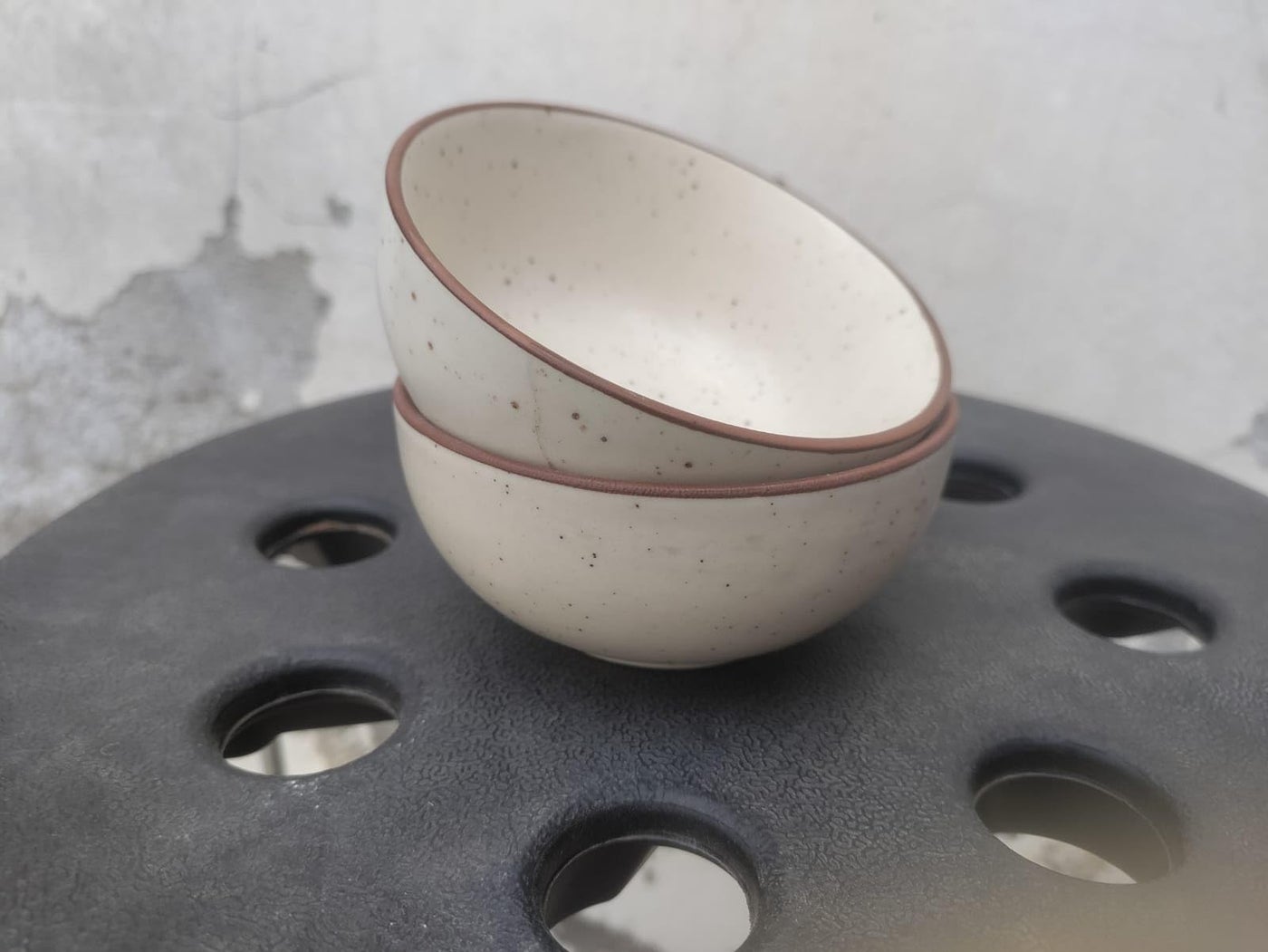 MALAIKAH Ceramic Creem Matte Finishing Snack Bowls Set of 2 for Serving Pasta, Noodle, Maggi, Salad Bowl, Mixing Bowl for Snacks, Ideal for Dinnig Table, 150ml