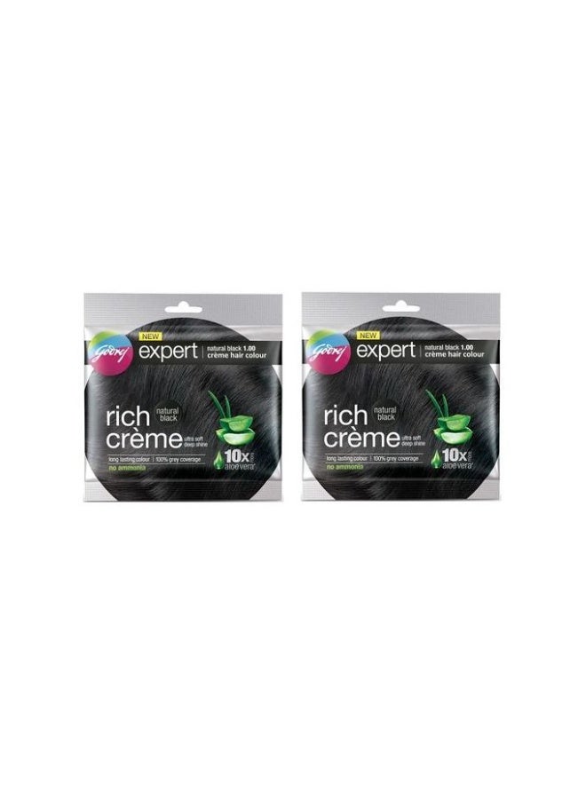 Godrej Rich Creme Hair Color With Aloe Vera Natural Black 2 PCS
