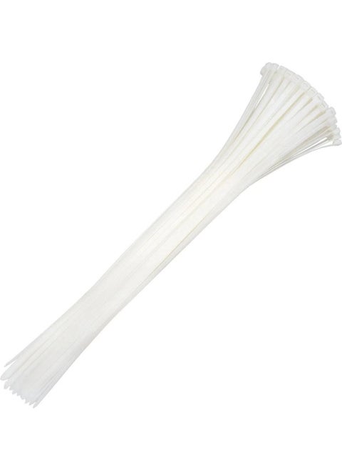 505358 Plastic Cable Tie Velcro Clamp 4.8X200 mm White (100 Pcs)