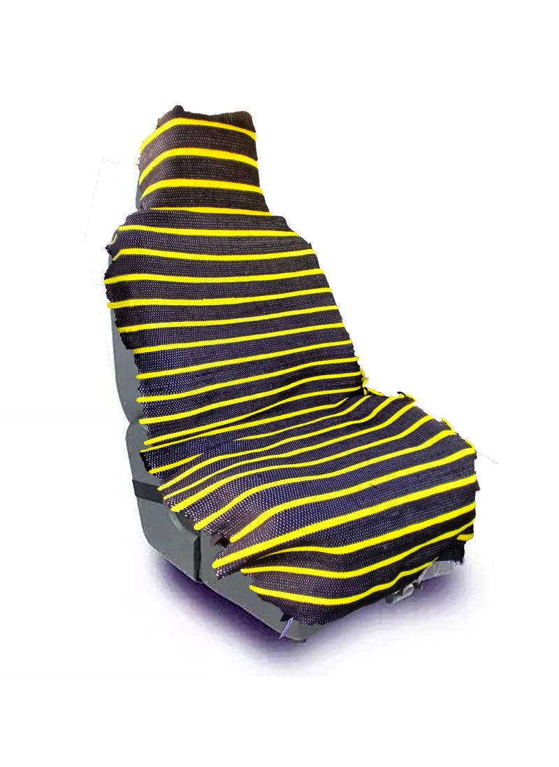 Egypt Antiques Two-piece set (black + yellow) car seat patina Width 70 cm Length 150 cm Cotton 100%  - Image 1