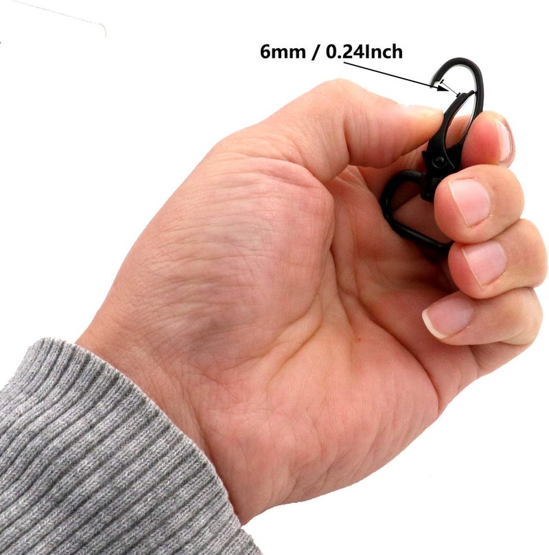 BIKICOCO 1-1/4'' Swivel Trigger Lever Push Gate Snap Hook Lobster Claw Clasp Spring Loaded Clip, Oval Ring Ended - Pack of 20 - Image 3