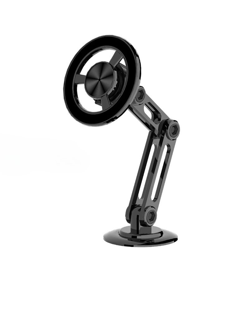 AROAQ Car Phone Holder, Magnetic Suction Foldable Phone Stand, 360 Degree Rotatable Auto Retractable Phone Clamp, Portable And Convenient Car Cell Phone Mount For All Smartphones, (Black) - Image 1