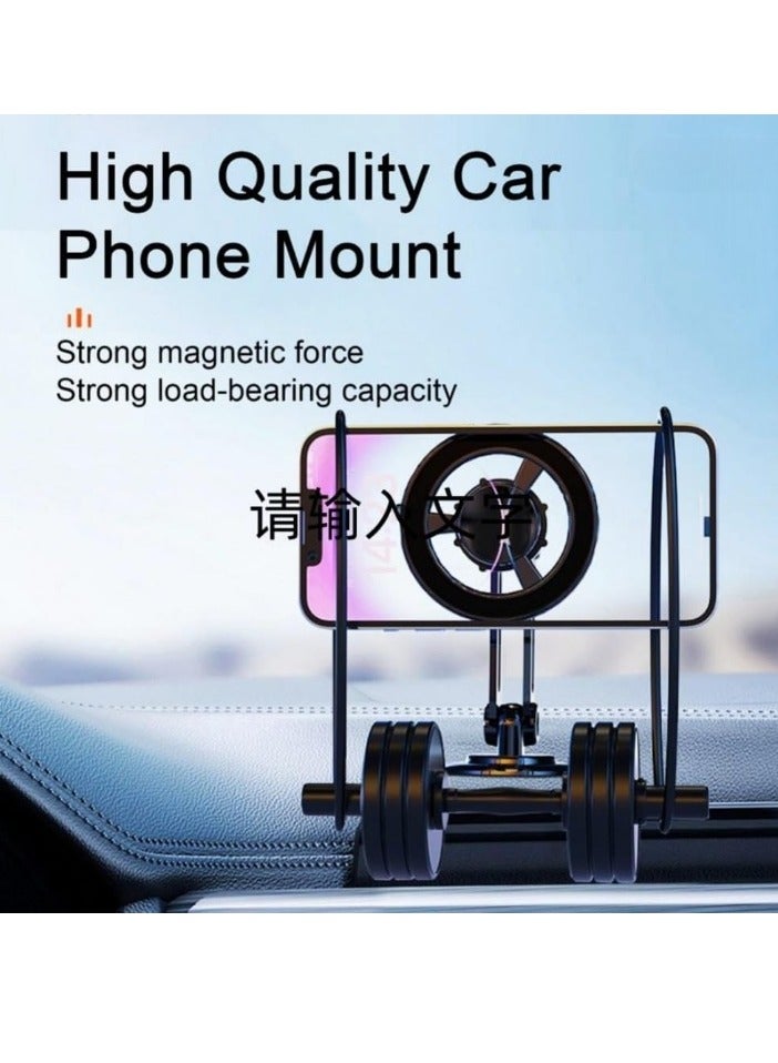 AROAQ Car Phone Holder, Magnetic Suction Foldable Phone Stand, 360 Degree Rotatable Auto Retractable Phone Clamp, Portable And Convenient Car Cell Phone Mount For All Smartphones, (Black) - Image 3