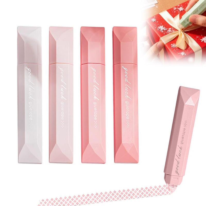 يلا بينك شريط لاصق مزدوج الجوانب قلم 4 حزم عداء لاصق لسكرابوكينغ الحرف اليدوية DIY - Image 2